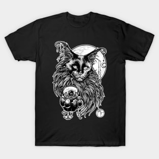 Magic Cat - White Outlined Version T-Shirt